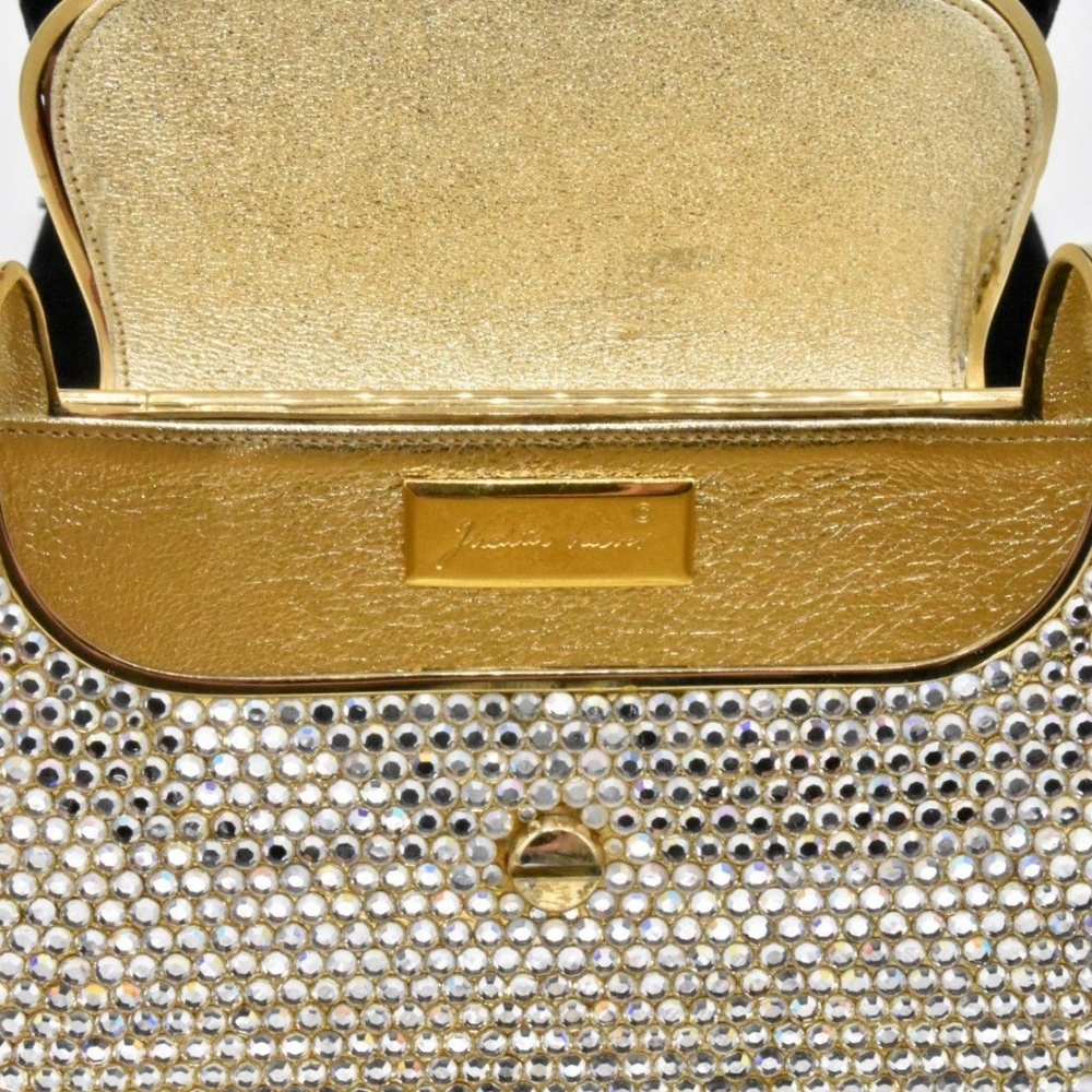 Judith Leiber Clutch Purse Swarovski Gold Sparkle - Picture 4 of 5